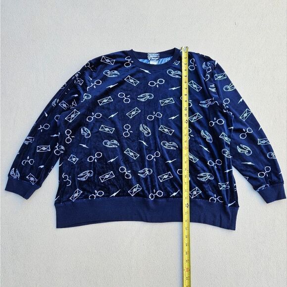Harry Potter Navy Blue and White Velour Long Sleeve Top and Jogger Pants Set - Picture 4 of 16